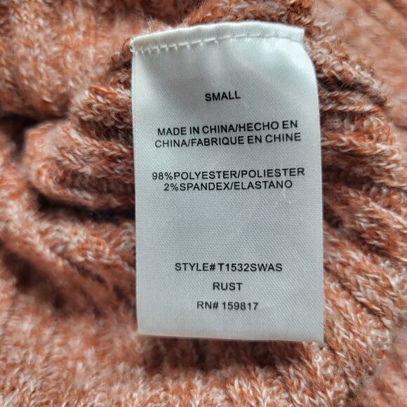 Altar’d State Ribbed Boxy Cropped Cardigan Sweater Button Rust Super Soft Small - Picture 7 of 8
